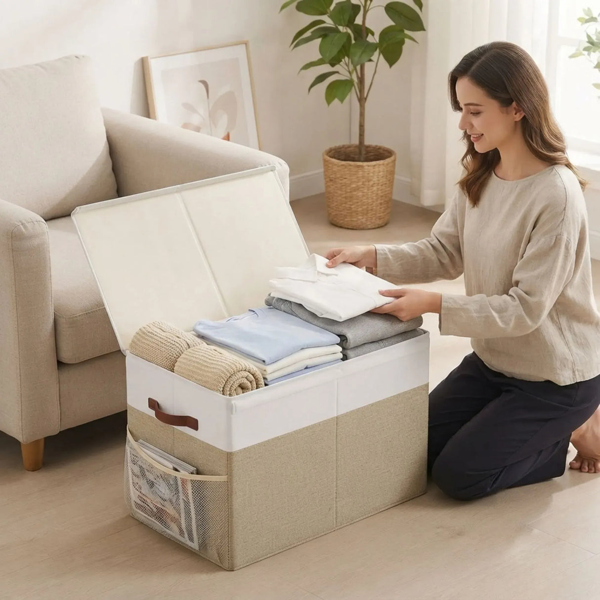 CARLA HOME Large Toy Storage Box with Lid Upgraded Toy Storage Chest Organiser