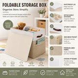 CARLA HOME Large Toy Storage Box with Lid Upgraded Toy Storage Chest Organiser - Close-Up Angle