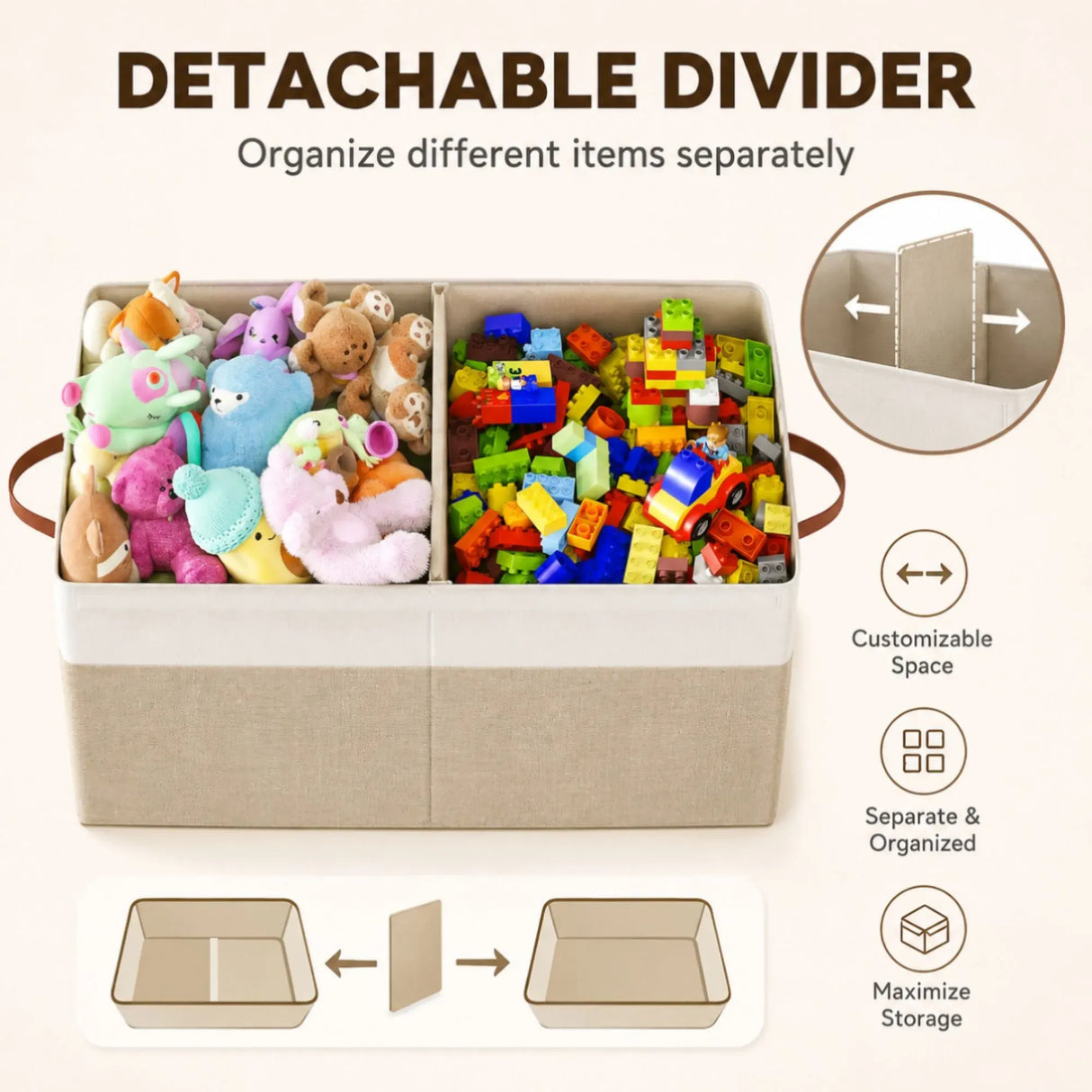 CARLA HOME Large Toy Storage Box with Lid Upgraded Toy Storage Chest Organiser