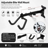 CARLA HOME Wall Mount Bike Rack, Adjustable Foldable Hanger, Garage Storage - Side View