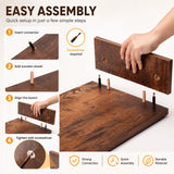 CARLA HOME Dual Monitor Stand Riser, Adjustable Length and Angle, Brown - Extra Image
