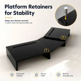 CARLA HOME Dual Monitor Stand Riser, Adjustable Length and Angle, Black - Low Angle