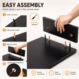 CARLA HOME Dual Monitor Stand Riser, Adjustable Length and Angle, Black - Extra Image