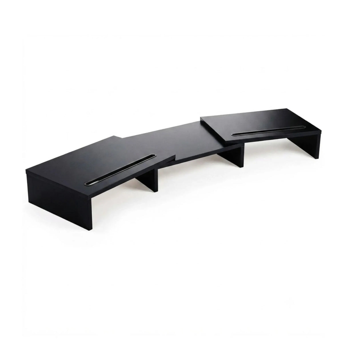 CARLA HOME Dual Monitor Stand Riser, Adjustable Length and Angle, Black
