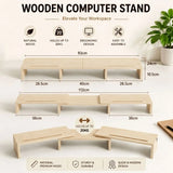 CARLA HOME Dual Monitor Stand Riser, Adjustable Length and Angle, Beige - Close-Up Angle