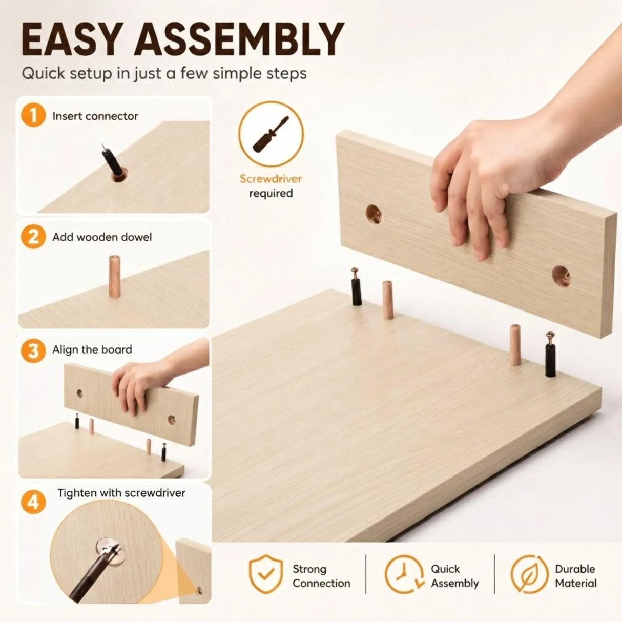 CARLA HOME Dual Monitor Stand Riser, Adjustable Length and Angle, Beige