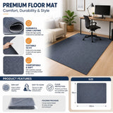 CARLA HOME Office Chair Mat Hard Floor Protector, 120x90 cm, Anti-Slip, Grey - Side View
