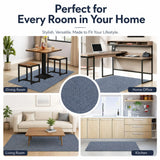 CARLA HOME Office Chair Mat Hard Floor Protector, 120x90 cm, Anti-Slip, Grey - Top-Down View