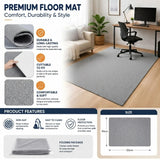 CARLA HOME Office Chair Mat Hard Floor Protector, 120x90 cm, Anti-Slip, White - Side View