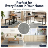 CARLA HOME Office Chair Mat Hard Floor Protector, 120x90 cm, Anti-Slip, White - Top-Down View