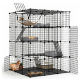 CARLA HOME Large Cat Cage Diy Enclosure, 4 Tier Pet Playpen Cat Kennel
