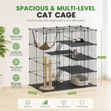CARLA HOME Large Cat Cage Diy Enclosure, 4 Tier Pet Playpen Cat Kennel - Side View