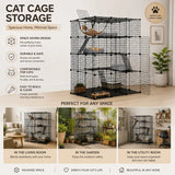 CARLA HOME Large Cat Cage Diy Enclosure, 4 Tier Pet Playpen Cat Kennel - Top-Down View