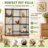 CARLA HOME Large Cat Cage Diy Enclosure, 4 Tier Pet Playpen Cat Kennel - Rear View