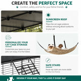 CARLA HOME Large Cat Cage Diy Enclosure, 4 Tier Pet Playpen Cat Kennel - Close-Up Angle