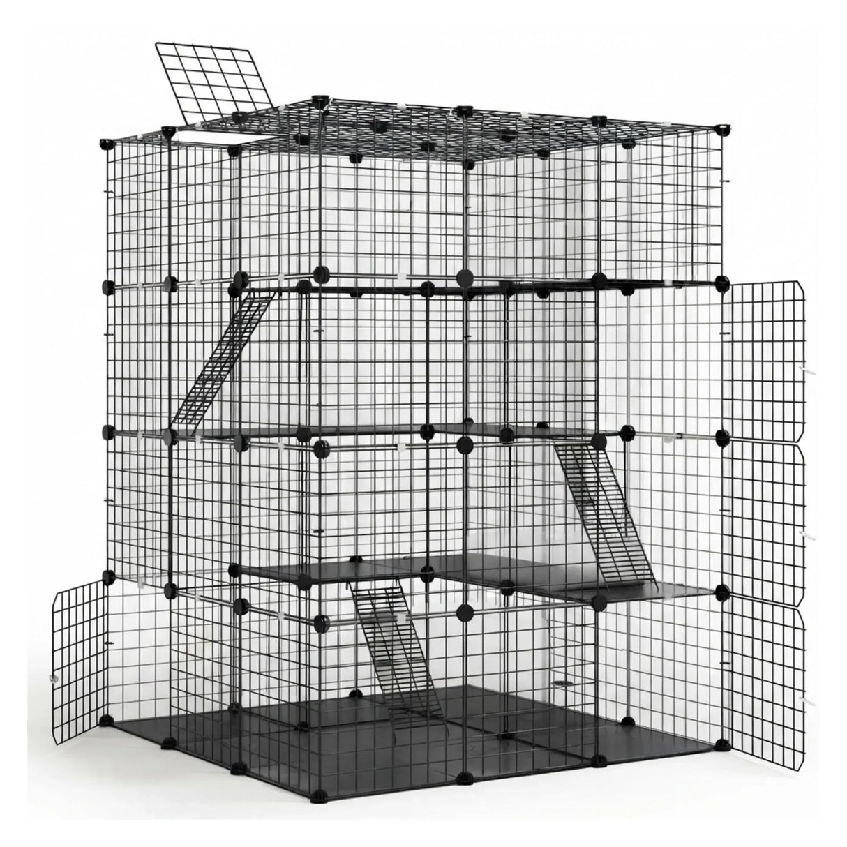 CARLA HOME Large Cat Cage Diy Enclosure, 4 Tier Pet Playpen Cat Kennel