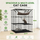 CARLA HOME Large Cat Cage Diy Enclosure, 3 Tier Pet Playpen Cat Kennel - Side View
