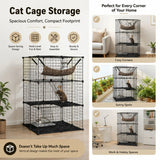 CARLA HOME Large Cat Cage Diy Enclosure, 3 Tier Pet Playpen Cat Kennel - Top-Down View