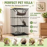 CARLA HOME Large Cat Cage Diy Enclosure, 3 Tier Pet Playpen Cat Kennel - Rear View