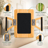 CARLA HOME Bamboo Sofa Arm Tray, 360° Rotating Phone Holder Clip, Couch cup - Top-Down View