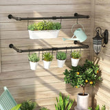 CARLA HOME 2-Pack Wall Mounted Industrial Pipe Clothes Rack - Black - Storage Rack - Low Angle