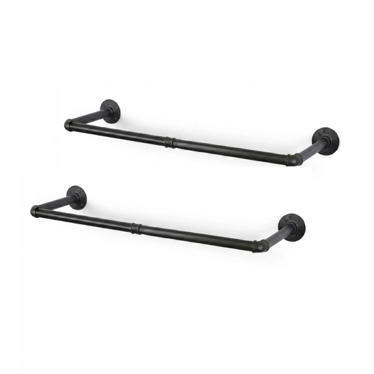 CARLA HOME 2-Pack Wall Mounted Industrial Pipe Clothes Rack - Black - Storage Rack