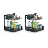 CARLA HOME Under Sink Organiser 2-Pack - Sliding Drawer - Black - Adjustable Under Sink Organiser - Extra Image