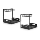 CARLA HOME Under Sink Organiser 2-Pack - Sliding Drawer - Black - Adjustable Under Sink Organiser - Extra Image