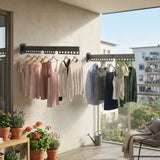 CARLA HOME 2-Pack Wall Mounted Clothes Drying Rack - Tri - Fold - White - Aluminum - Front View