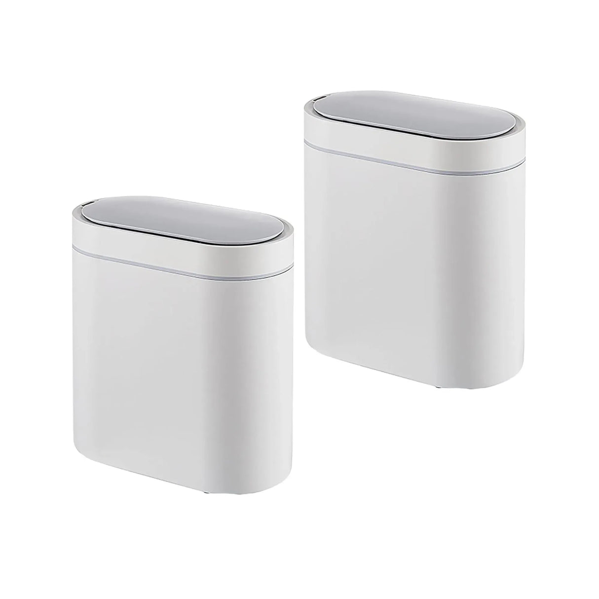 CARLA HOME 2-Pack Motion Sensor Trash Can - Touchless Bin - White - Smart Sensor Trash Can