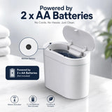 CARLA HOME 2-Pack Motion Sensor Trash Can - Touchless Bin - White - Smart Sensor Trash Can - Close-Up Angle