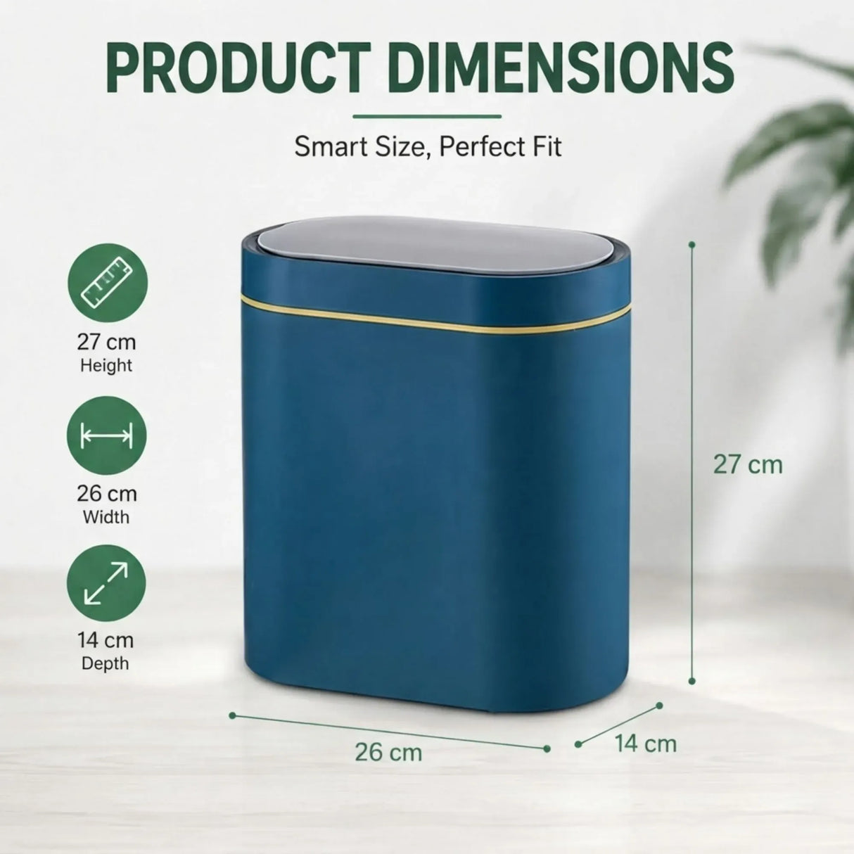 CARLA HOME 2-Pack Motion Sensor Trash Can - Touchless Bin - Blue - Smart Sensor Trash Can