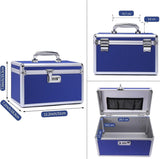 Locking Combination Medicine Box (Blue/Medium) - Front View