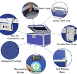 Locking Combination Medicine Box (Blue/Medium) - Top-Down View