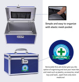 Locking Combination Medicine Box (Blue/Medium) - 45-Degree Angle