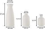 Ceramic Set of 3 Modern White Vases for Home D?cor