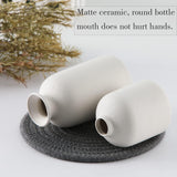 Ceramic Set of 3 Modern White Vases for Home D?cor - Rear View