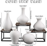 Ceramic Set of 5 White Vases for Home D?cor - Side View