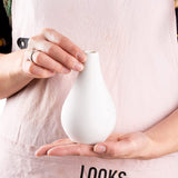 Ceramic Set of 5 White Vases for Home D?cor - Top-Down View