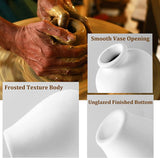 Ceramic Set of 5 White Vases for Home D?cor - Close-Up Angle