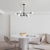 Modern Sputnik Chandelier, 8 Light, Black - Extra Image