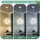 Modern Crystal Chandelier Firework, 8 Lights - Side View