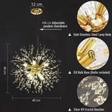 Modern Crystal Chandelier Firework, 8 Lights - Top-Down View