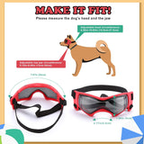 Dog Helmet Goggles, Small and Medium, Red - Top-Down View