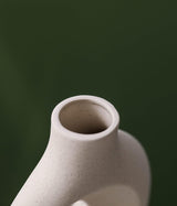 Ceramic Set of 2 Creative White Vases for Home Decor - 45-Degree Angle
