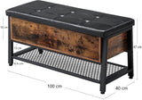 2 Tier Shoe Storage Bench - Rear View