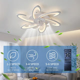 Low Ceiling Light Fan, Low Profile, 6 Wind Speed, 3 Colors (82 cm) - Top-Down View
