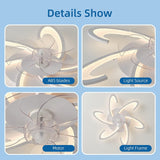 Low Ceiling Light Fan, Low Profile, 6 Wind Speed, 3 Colors (82 cm) - Close-Up Angle