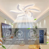Modern Low-Profile Ceiling Fan Light with Remote Control and APP, 68cm - 6 Speed & 3 Color Options - Top-Down View