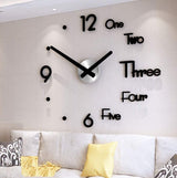 DIY Wall Clock Modern Frameless Large 3D Wall Watch Giant Roman Numerals for Home Living Room and Bedroom (Small) - Rear View